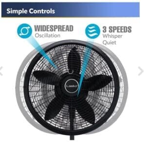 Lasko 18 Inch Pedestal Fan Black - Image 5