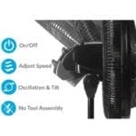 Lasko 18 Inch Pedestal Fan Black - Image 4