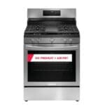 Frigidaire Gallery 30 Inch Gas Range 5 Burner with No Preheat + Air Fry, Stainless Steel