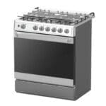 Maxsonic 30 Inch Gas Range 5 Burner, Silver